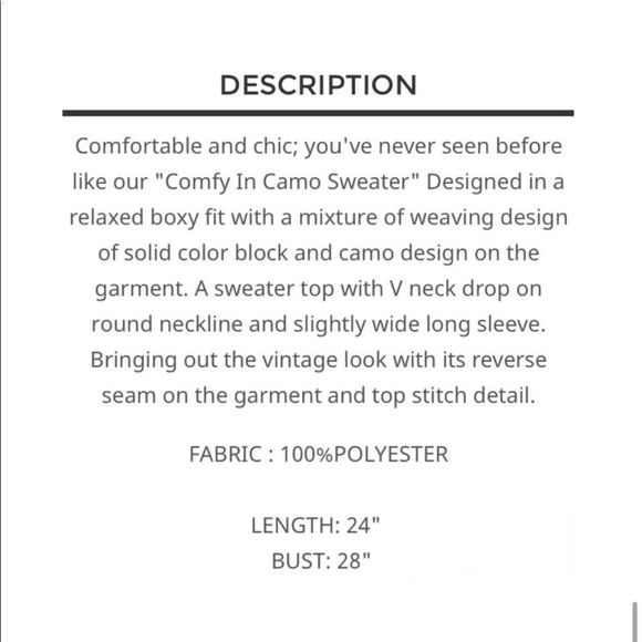 POL Comfy in Camo Oversized Cozy Pullover Sweater - Picture 8 of 9